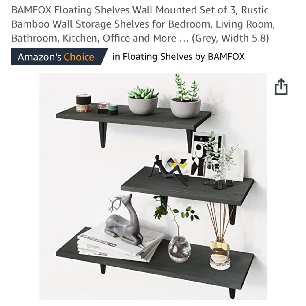Set of 3 Bamfox floating shelves